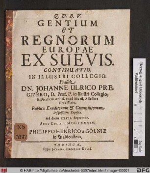 Gentium Et Regnorum Europae Ex Suevis Continuatio