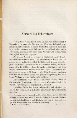 Die Nervenschwäche (Neurasthenia) : ihre Symptome, Natur, Folgezustände und Behandlung