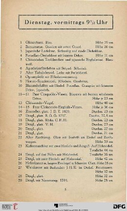 Dienstag, vormittags 9 ½ Uhr (Nr. 1-265)