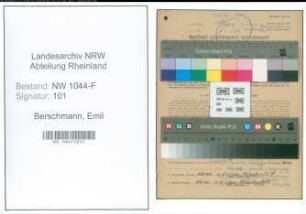 Entnazifizierung Emil Berschmann , geb. 14.03.1904 (Zollbeamter)