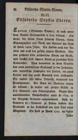 XLVI. Elisabetha Sophia Cheron