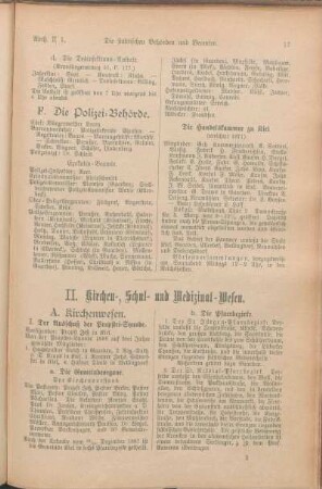 II. Kirchen-, Schul- und Medizinal-Wesen.