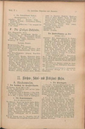 II. Kirchen-, Schul- und Medizinal-Wesen.