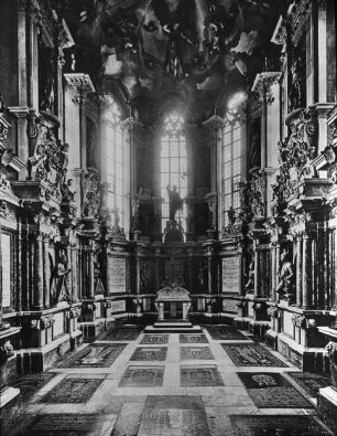 Freiberg (Sachsen), St. Marien, Fürstengruft, Gesamtplanung Aus- und Umbau des gotischen Langchores zur Fürstengruft von Giovanni Maria Nosseni ab 1585 (ausgeführt 1589-1594); Nosseni, Giovanni Maria