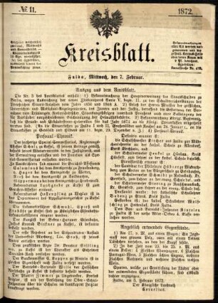 Ausgabe vom Mittwoch, den 07. Februar 1872.