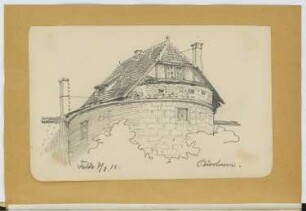 Bierturm, Fulda: Perspektivische Ansicht (aus: Skizzen- und Fotoalbum 19)