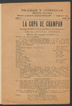 1921001000: La copa de champan : revista fantástica en 7 cuadros y una apoteosis
