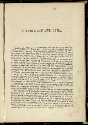 Dei Rettili e Degli Anfibi D'Italia