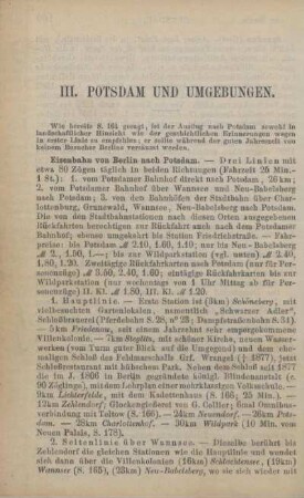 III. Potsdam und Umgebungen