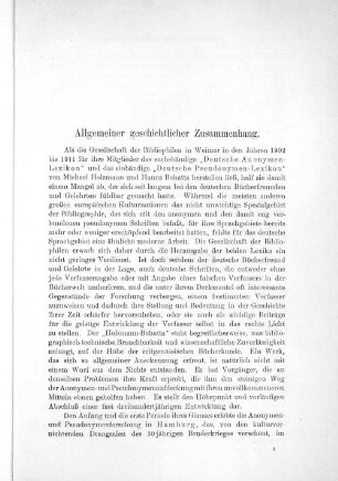 Allgemeiner geschichtlicher Zusammenhang.