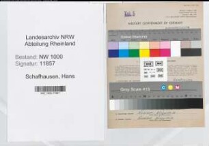 Entnazifizierung Hans Schafhausen, geb. 20.01.1913 (Vers.Geschaeftsfuehrer)