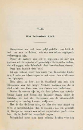 VIII. Het Inlandsch kind