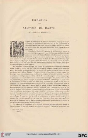 2: Exposition des oeuvres de Barye au Palais des Beaux-Arts, [2]