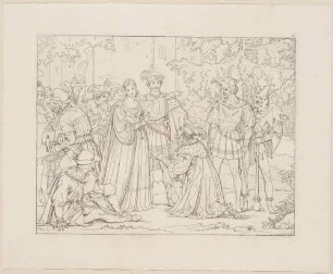 Zu Shakespeares "König Lear", Blatt 6, 2. Akt, 4. Szene: Regan weist ihren Vater Lear ab