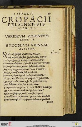 Liber II: Encomivm Viennae Avstriae