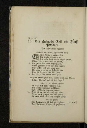 16. Ein Faßnacht Spil mit Fünff Personen: Der schwanger Pawer.