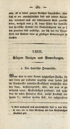 LXIII. Kürzere Notizen und Bemerkungen