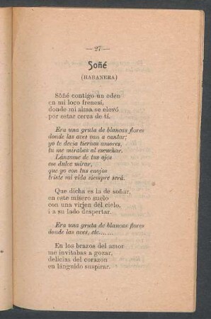Soñé : (Habanera)