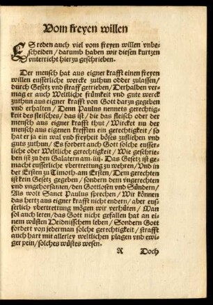 Vom freyen willen