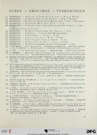 Etsen – gravures – teekeningen (Nr. 732-764)
