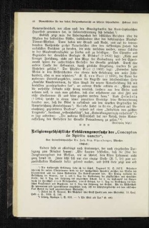 Religionsgeschichtliche Erklärungsversuche des "Conceptus de Spiritus sancto" : (Schluß)