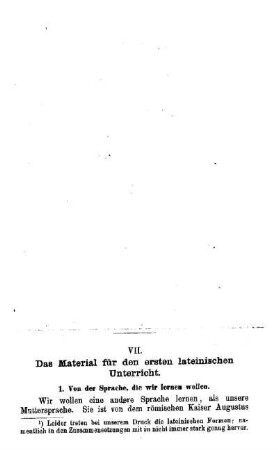 Das Material für den ersten lateinischen Unterricht