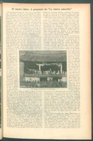 El teatro chino.- A propósito de "La túnica amarilla"