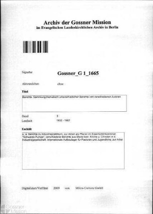 Berichte. Sammlung thematisch unterschiedlicher Berichte von verschiedenen Autoren