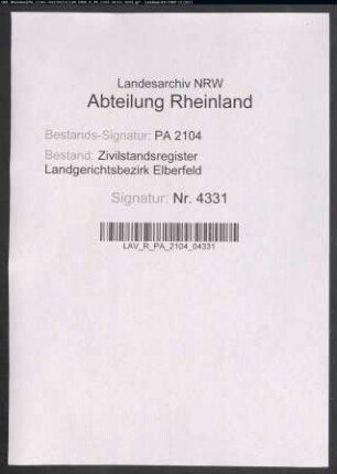 Sterberegister Solingen