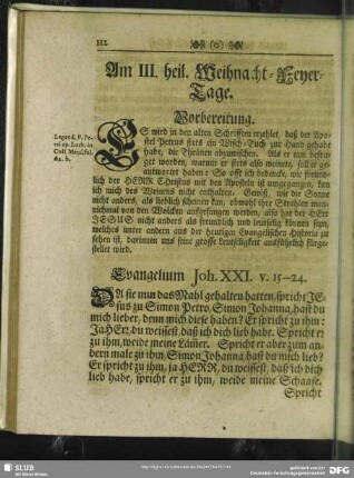 Am III. heil. Weihnacht-Feyer-Tage