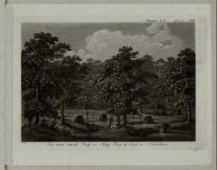 Ein wüstes indisches Dorf an König Georg III Sund, in Neuholland