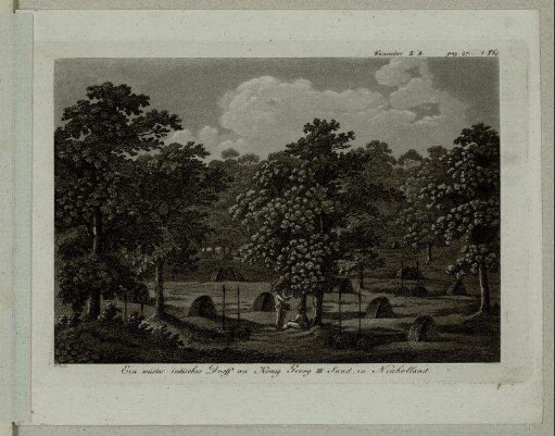 Ein wüstes indisches Dorf an König Georg III Sund, in Neuholland
