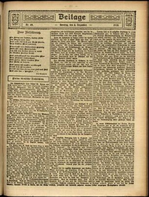 Zweite Ausgabe vom Sonntag, den 05. Dezember 1920.