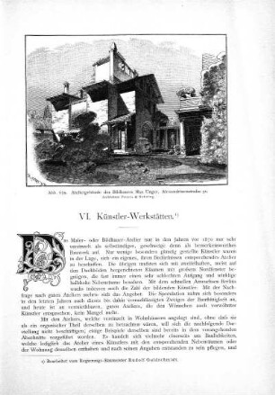 VI. Künstler-Werkstätten