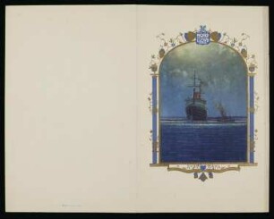 Hauptmahlzeit auf dem Dampfer "Bremen"