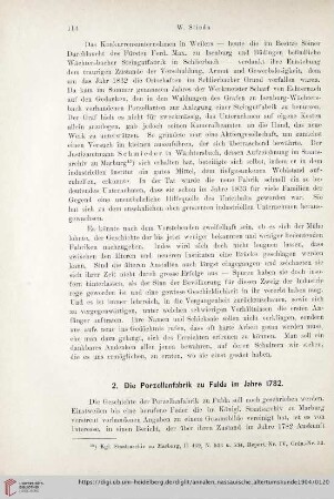 2. Die Porzellanfabrik zu Fulda im Jahre 1782