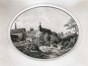 Schloss Nöthnitz : Schloss Nöthnitz (Ansicht vor dem 2. Umbau 1872/1873). Malerei (1866)