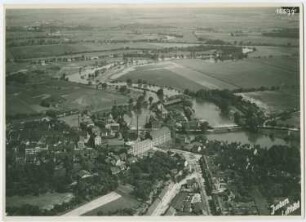 Stadtansicht, Jeßnitz Papiermühle: Luftaufnahme