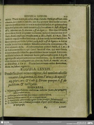 Regula LXXXIV. Prodesse alteri nemo cogitur tantùm obesse vetatur