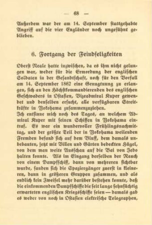 6. Fortgang der Feindseligkeiten