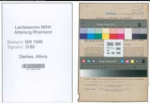 Entnazifizierung Alfons Dierkes , geb. 16.02.1909 (Tischler)