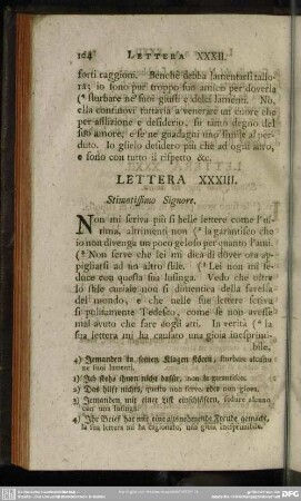 Lettera XXXIII. Stimatissimo Signore