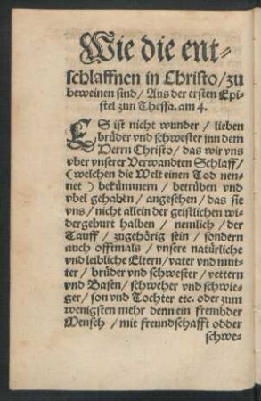 Wie die entschlaffnen in Christo/ zu beweinen sind ...