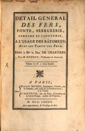 Détail général des fers