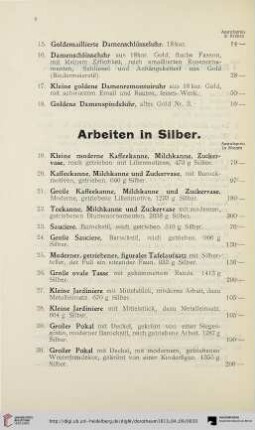 Arbeiten in Silber (Nr. 19-130)