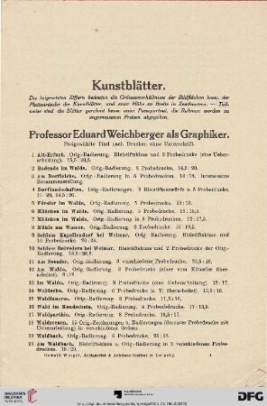 Kunstblätter (Nr. 1-218$)