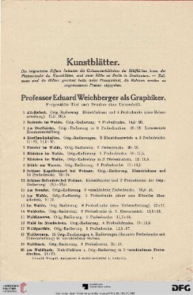 Kunstblätter (Nr. 1-218$)