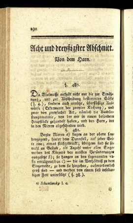 Acht und dreyßigster Abschnitt. Von dem Harn