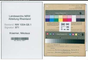 Entnazifizierung Nikolaus Kraemer , geb. 06.04.1888 (Meister)