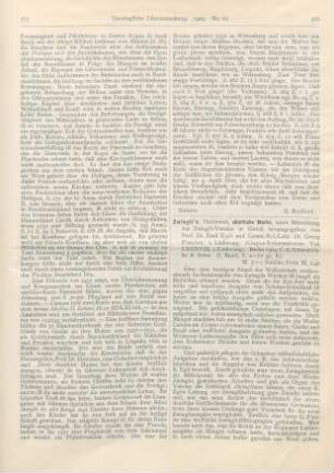 566-569 [Rezension] Zwingli, Huldreich, Sämtliche Werke. Bd. I, Lfg. 1